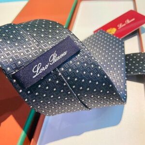 Loro Piana Spotted Black Tie